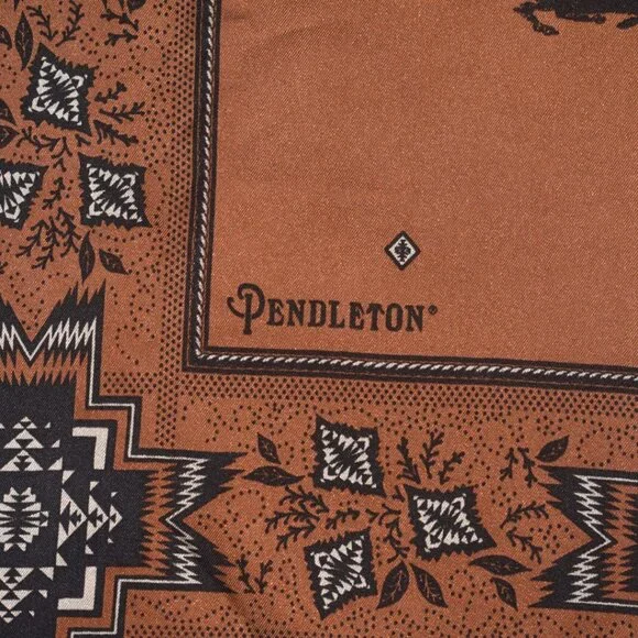 Pendleton Herd of Horses Silk Square Scarf Western Southwest 34x34 - Picture 2 of 9
